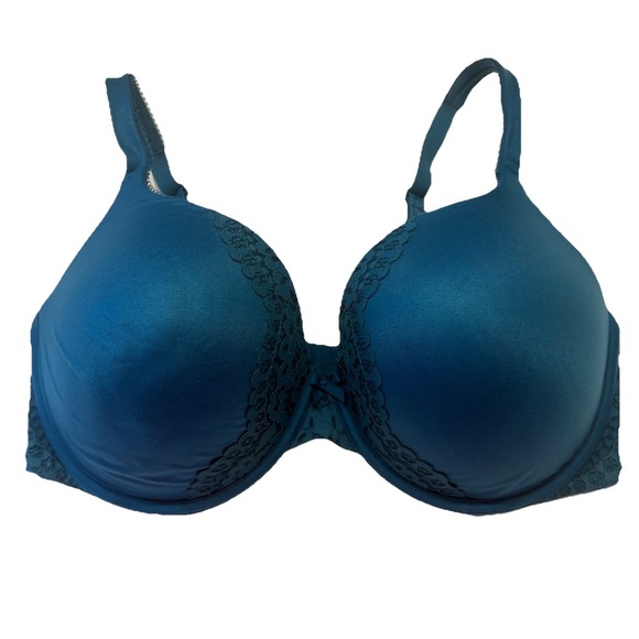 Body by Victoria Secret Perfect Shape Bra Crossback‎ Size 38DDD Teal Lace Detail - Picture 1 of 7
